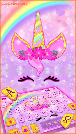 Rainbow Pink Unicorn Keyboard Theme screenshot