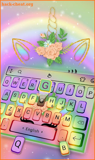 Rainbow Rose Unicorn Keyboard Theme screenshot