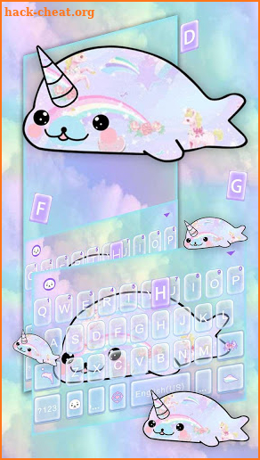 Rainbow Seal Unicorn Keyboard Theme screenshot