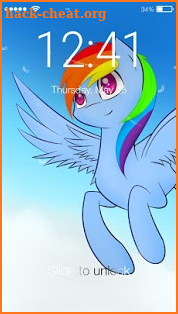 Rainbow Shy Little Pony Lock Screen screenshot