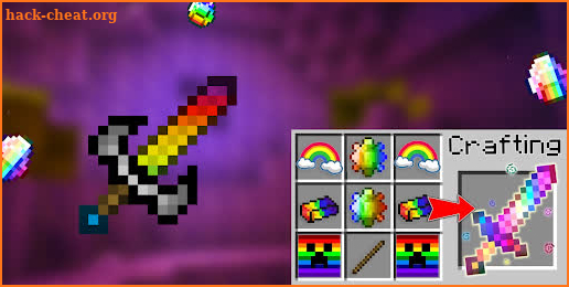 Rainbow Sword Mod for Minecraft screenshot