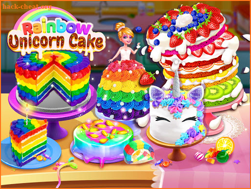 Rainbow Unicorn Cake Maker: Free Cooking Games screenshot