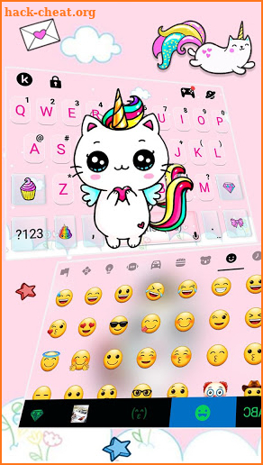 Rainbow Unicorn Cat Keyboard Theme screenshot