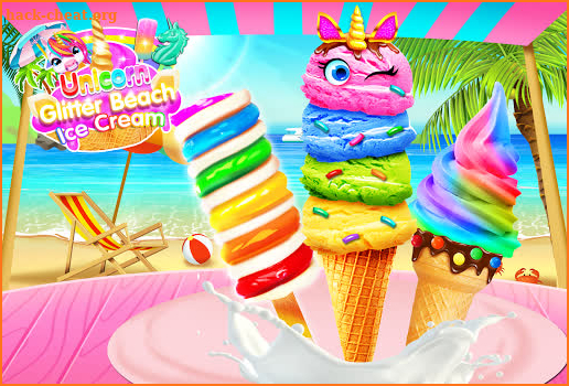 Rainbow Unicorn Glitter Ice Cream - Cooking Games screenshot