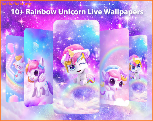 Rainbow Unicorn Live Wallpapers Themes screenshot