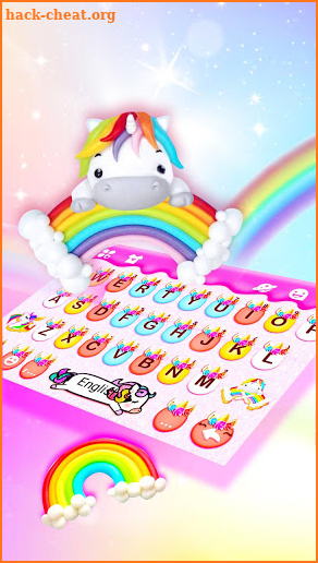 Rainbow Unicorn Smile Keyboard Theme screenshot