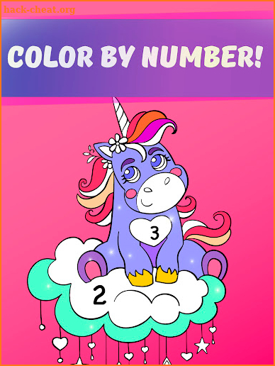 Rainbow Unicorns Coloring Book by Numbers screenshot