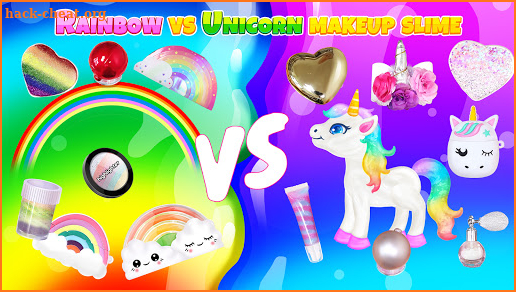 Rainbow vs Unicorn Makeup Slime screenshot