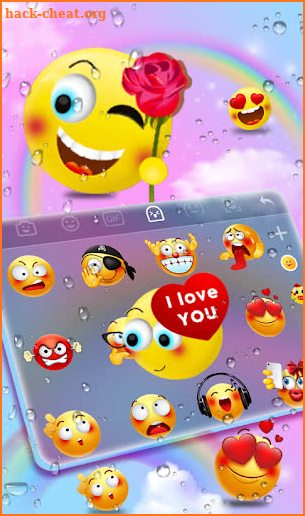 Rainbow Water Drop Keyboard Theme screenshot