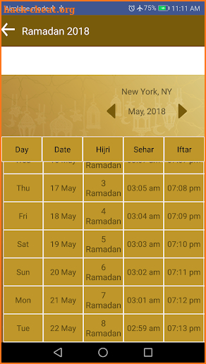 Ramadan Calendar 2018 with Prayer Times and Duas screenshot