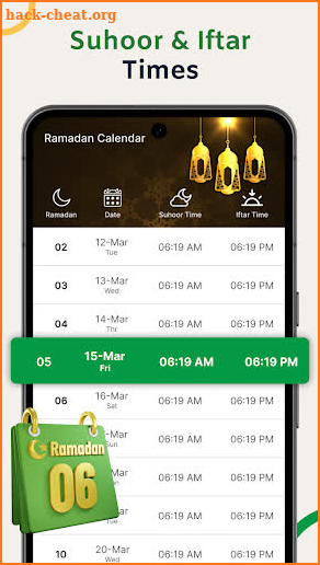 Ramadan Calendar 2024 Time screenshot