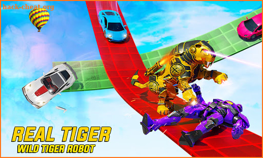 Ramp Car Transforming Robot Tiger Robot Game screenshot