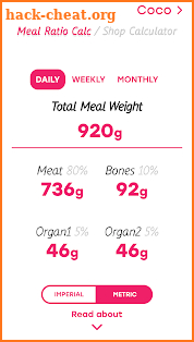 Raw Fed Dog Food Calculator screenshot