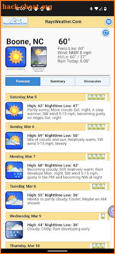 RaysWeather.Com App screenshot