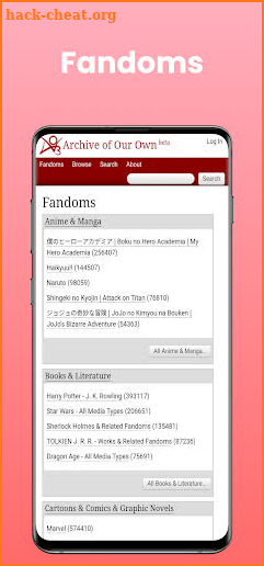 Reader for AO3 screenshot