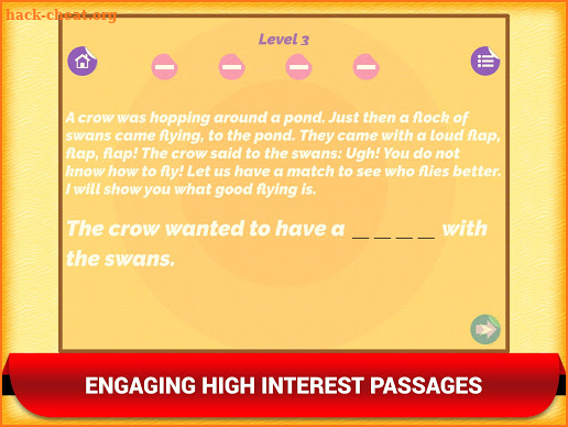 Reading Comprehension Kids App screenshot