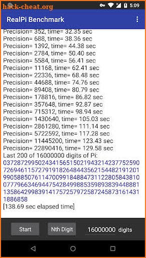 Real Pi Benchmark screenshot