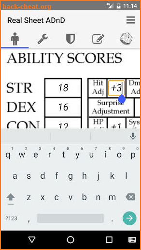 Real Sheet: AD&D + Dice Table screenshot
