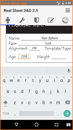 Real Sheet: D&D 3.5 + Dices screenshot