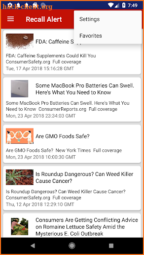 Recall Alert & Safety News Notification screenshot