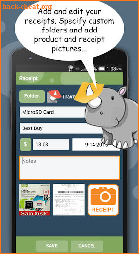 Receipt Rhino screenshot