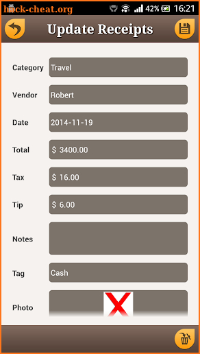 Receipts Manager for Android screenshot