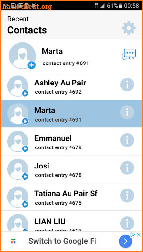 Recent Contacts - Reco screenshot