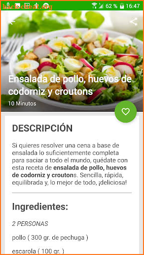 Recetas bajas en calorías screenshot