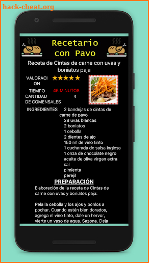 Recetas para cocinar pavo screenshot