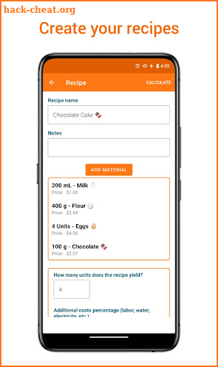 Recipe Cost Calculator screenshot