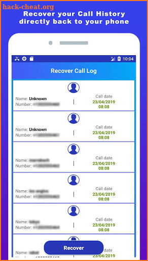 Recover deleted call log history screenshot