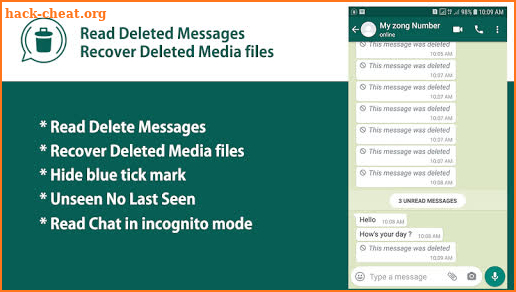 Recover Deleted Messages - Unseen Hidden Chat screenshot