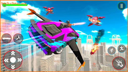 Red Ball Robot Car Transform: Flying Car Games screenshot