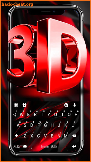 Red Black 3D Keyboard Theme screenshot