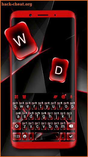 Red Black Glass Keyboard Theme screenshot