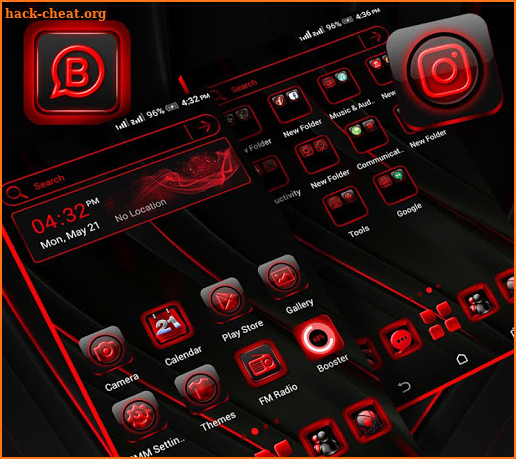 Red Black Launcher Theme screenshot