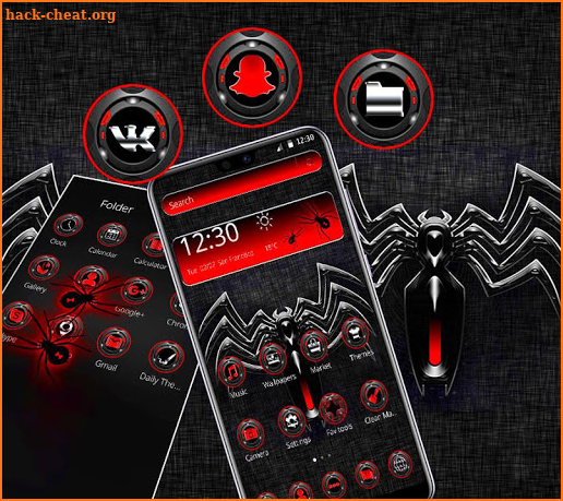 Red Black Spider Theme screenshot