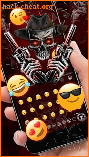 Red Blood Skull Gun Keyboard Theme screenshot