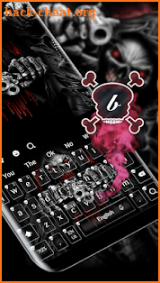 Red Blood Skull Guns keyboard theme screenshot