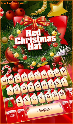 Red Christmas Hat Keyboard Theme screenshot