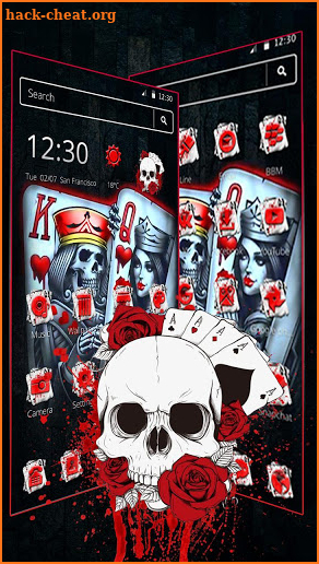 Red Crown Poker Skull Theme screenshot