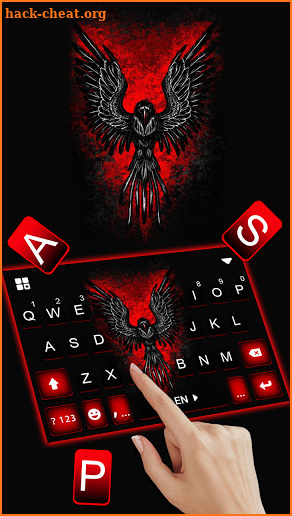 Red Fire Eagle Keyboard Background screenshot