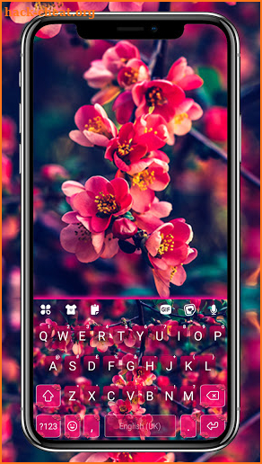 Red Flowers Keyboard Background screenshot