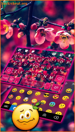 Red Flowers Keyboard Background screenshot