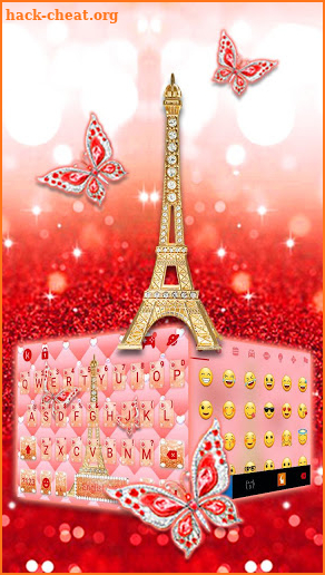 Red Glitter Paris Keyboard Theme screenshot