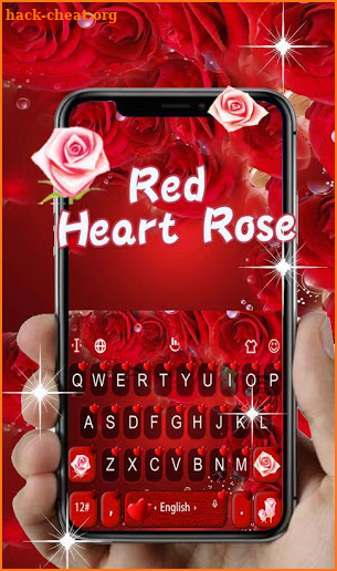 Red Heart Rose Keyboard Theme screenshot