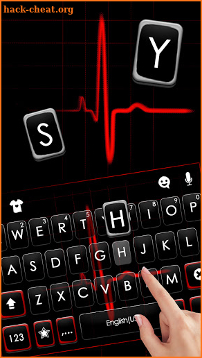 Red Heartbeat Live Keyboard Background screenshot