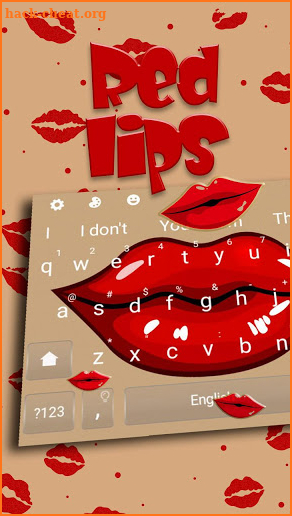 Red Kiss Lips Keyboard Theme screenshot