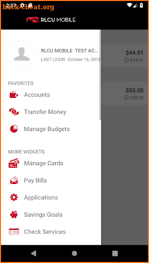 Red Lobster CU Mobile Banking screenshot