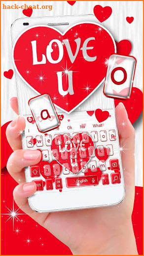 Red Love Heart  Keyboard Theme screenshot